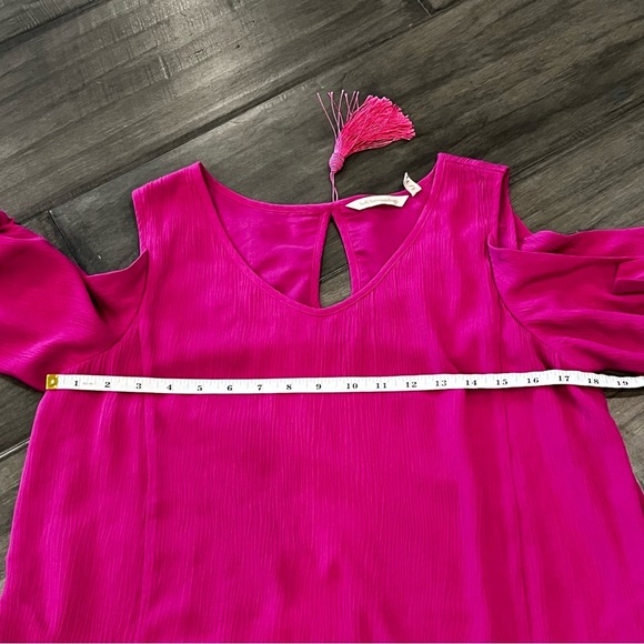 Soft Surroundings Cold Shoulder Destin Fuchsia Dress - Size Small - Picture 10 of 15